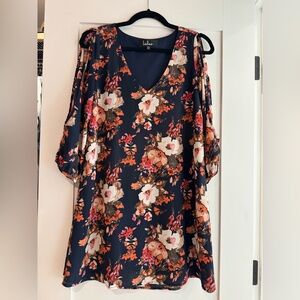 Lulu's Navy and Coral Floral dress